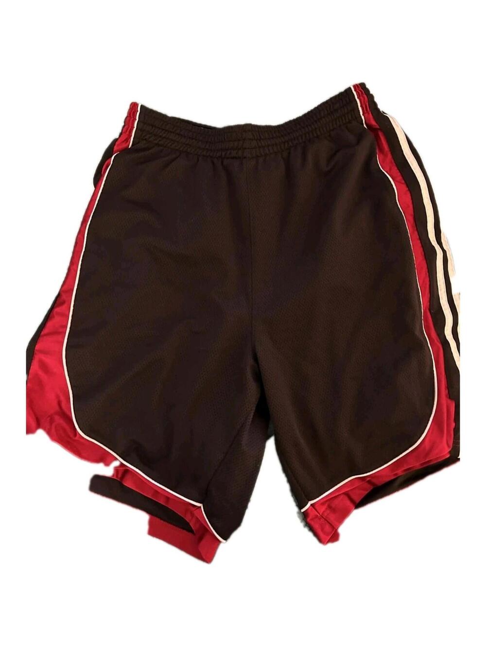 Vintage Men’s Reebok Red and Black Lined Athletic Shorts Size XL